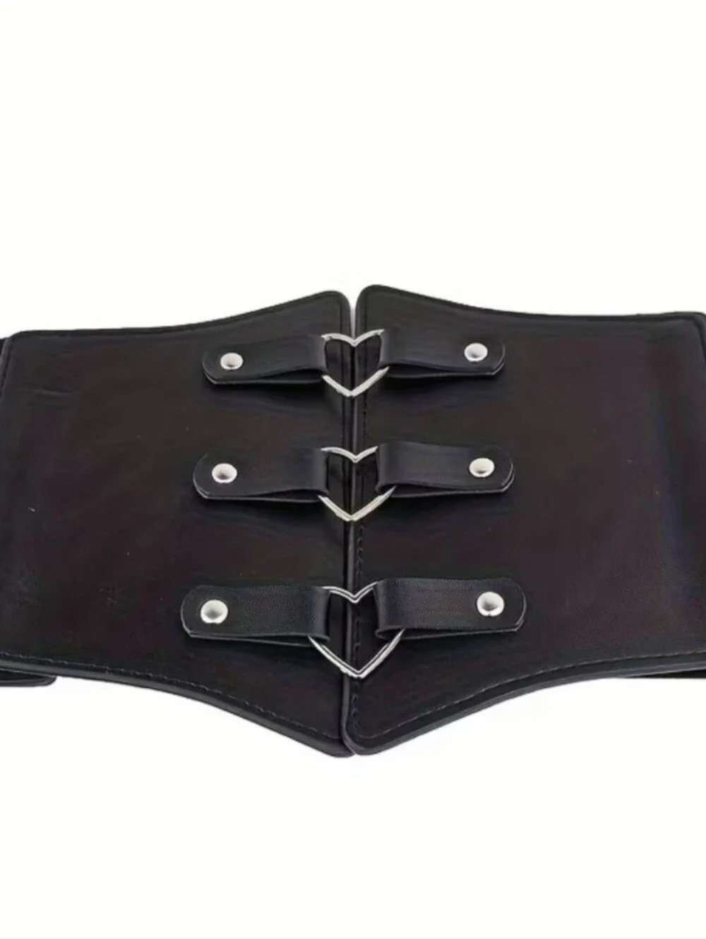 Corset Style Triple Buckle Wide Belt Elastic Waist Band One Size